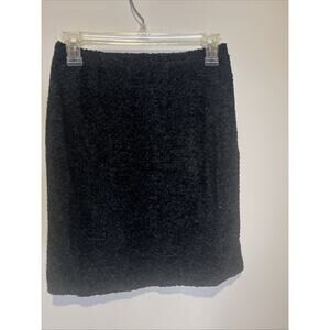 Vintage Monika Turtle Studio Philadelphia Xsmall Black Pencil Skirt Chenille